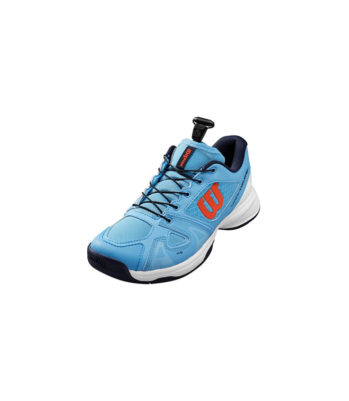 تصویر کفش تنیس بچه‌گانه ویلسون Junior’s Rush Pro QL Blue/White/Tangerine 